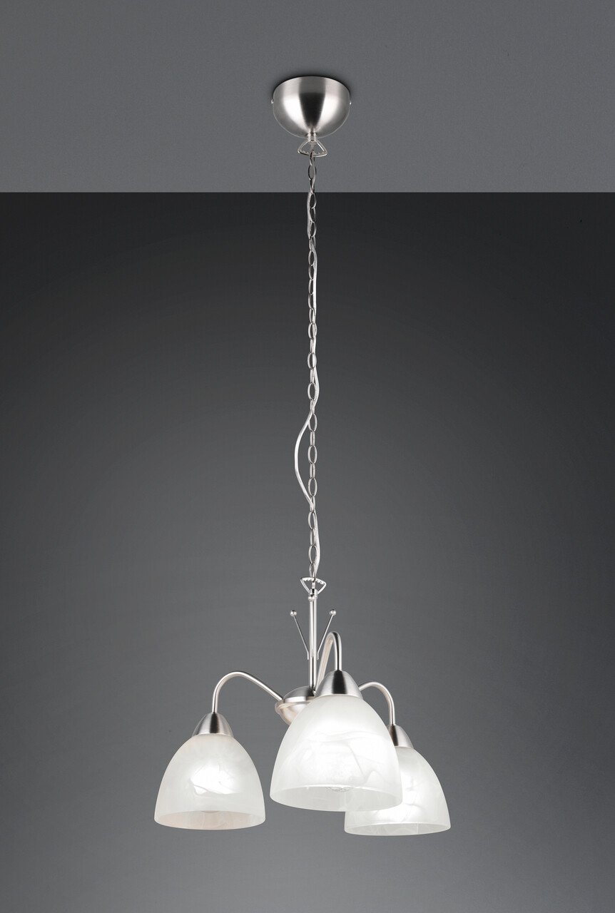 Lustra Dobby, RL, 43x150 cm, 10W, 3x E27, metal, nichel mat/alb - imagine 7
